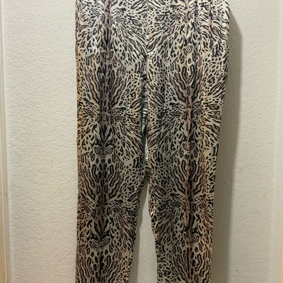ATM Anthony Thomas Melillo Women's Silk Ocelot Leopard Print Trouser Pants S - Picture 4 of 10